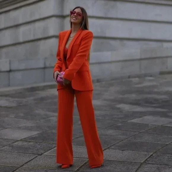 ZARA 2 Piece Blazer And Flare Pants - Picture 4 of 8